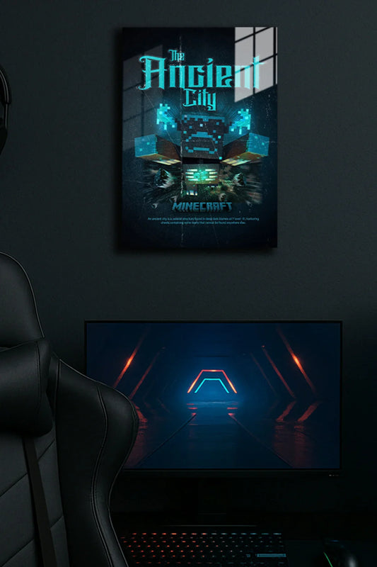 ""Minecraft ,The Ancient City" Baskılı Metal Poster 3 (Premium Kalite)