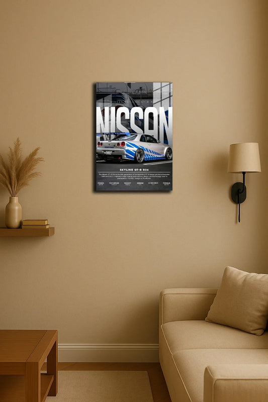 "NISSAN GT-R34" Baskılı Metal Poster" (Premium Kalite)