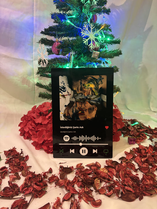 "Spotify Müzik" Baskılı Metal Poster Çerçeveli 20x30 CM (Sevgililer Günü Özel)