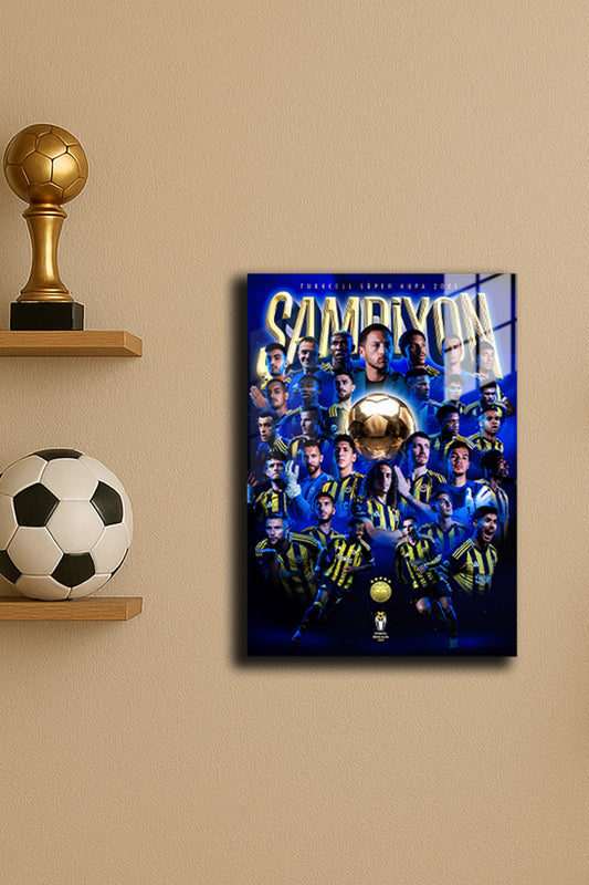 "Fenerbahçe Şampiyonlar" Baskılı Metal Poster (Premium Kalite)