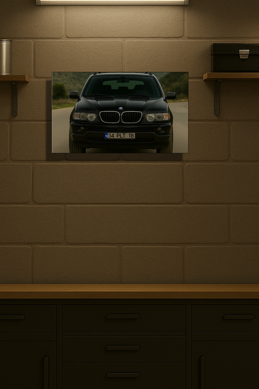 "Polat Alemdar Kurtlar Vadisi 34 PLT 18 Siyah BMW " Işıklı Metal Poster (Premium Kalite)