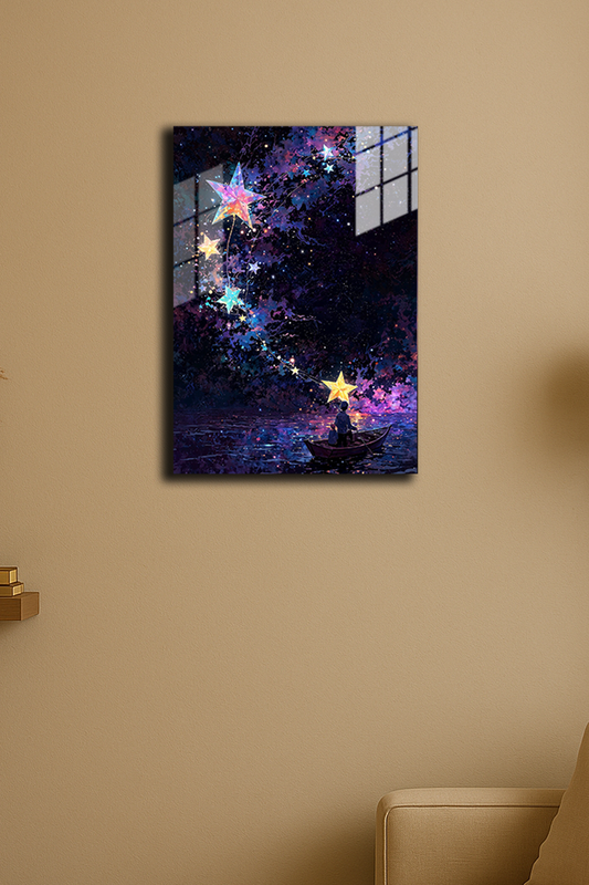 "Yıldızlı Gökyüzü" Baskılı Metal Poster (Premium Kalite)