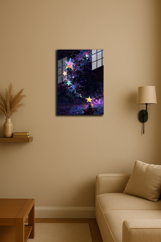 "Yıldızlı Gökyüzü" Baskılı Metal Poster (Premium Kalite)