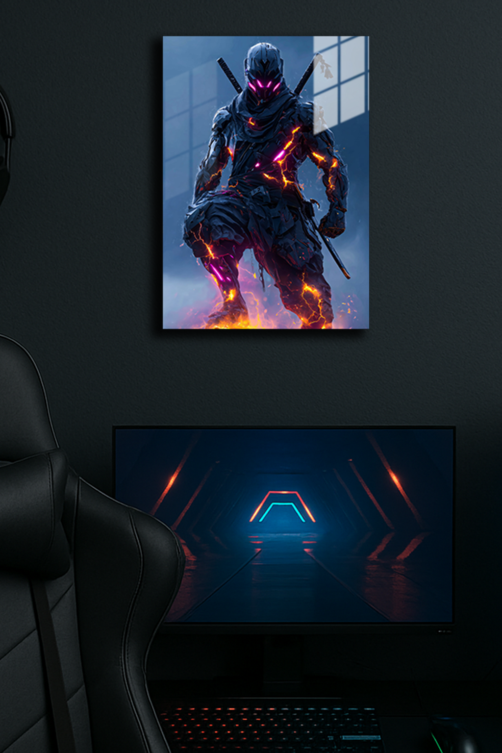 "Cyborg Ninja" Baskılı Metal Poster (Premium Kalite)