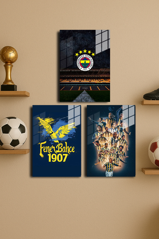 (Kopya) "Fenerbahçe" Baskılı Metal Poster 3 Adet 30x40 cm (Premium Kalite)