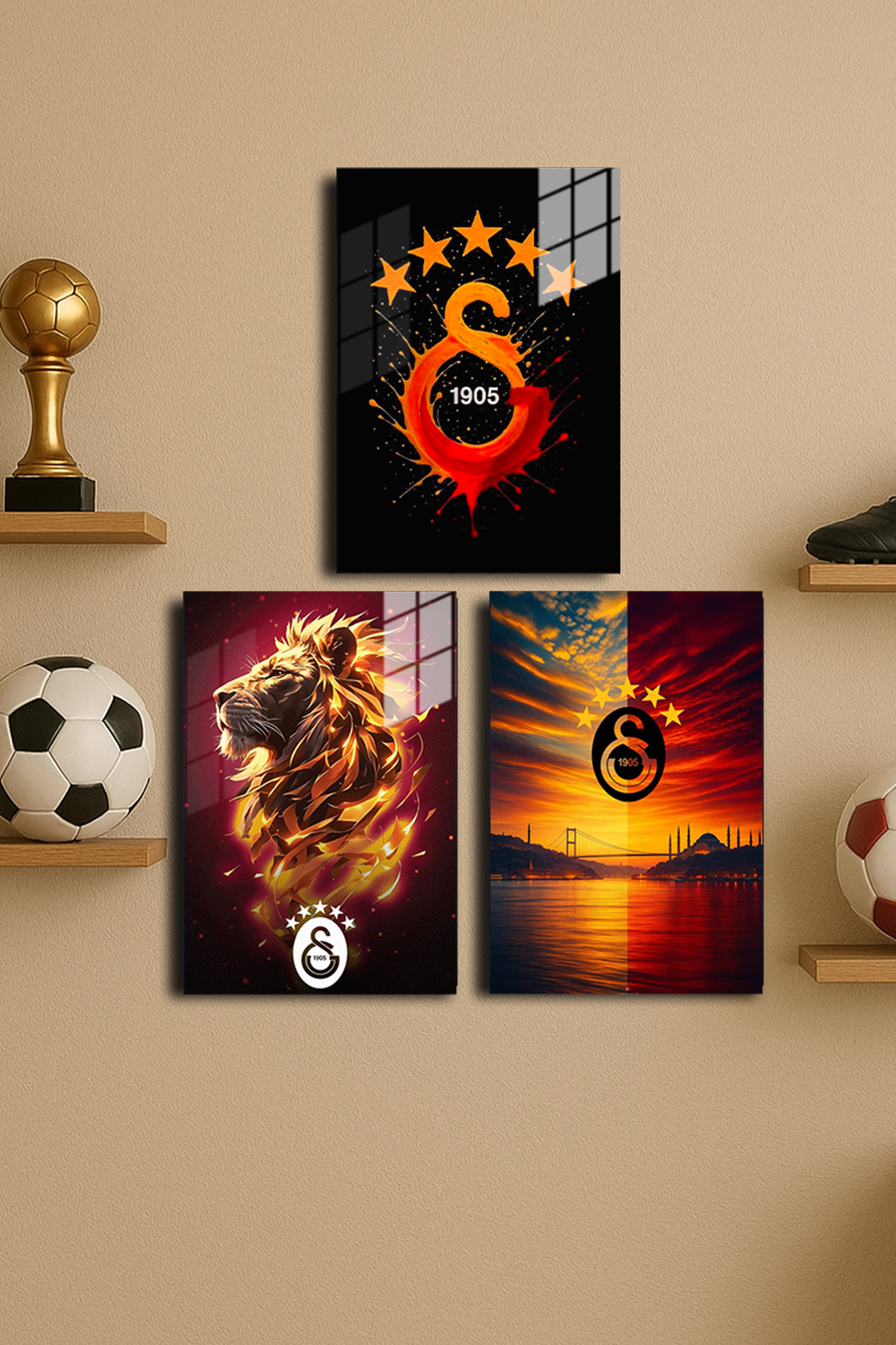 "Galatasaray" Baskılı Metal Poster 3 Adet, 20x30 cm(Premium Kalite)