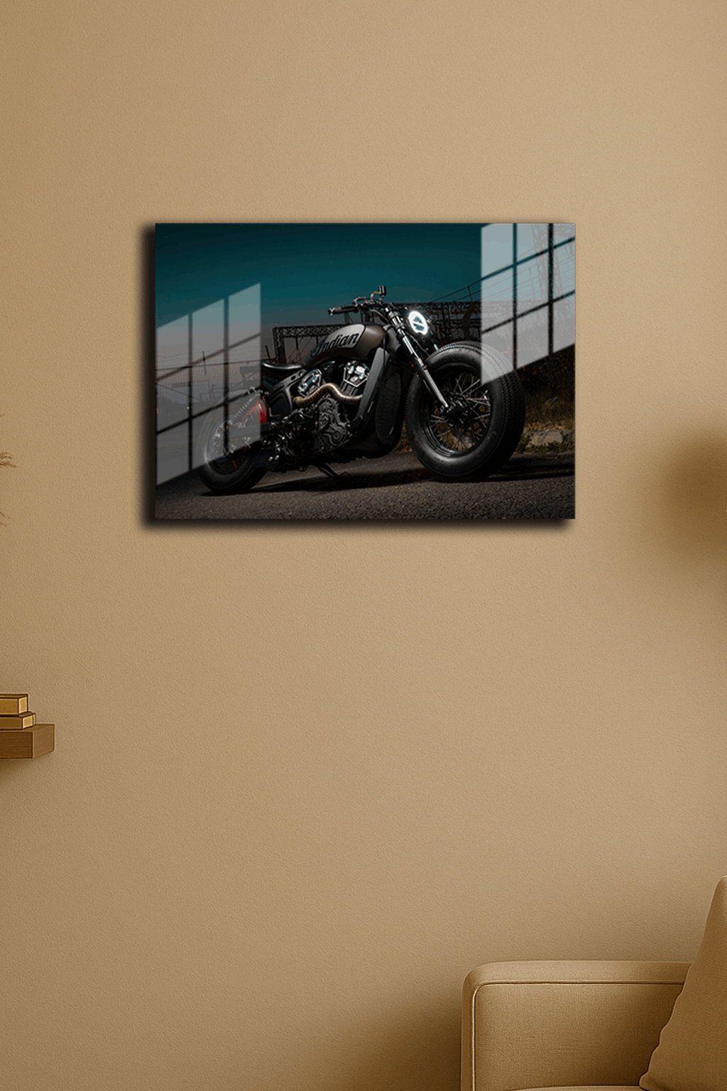 "Siyah Motosiklet" Baskılı Metal Poster (Premium Kalite)