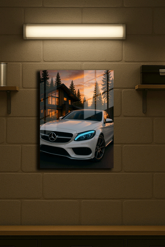 "Mercedes" Işıklı Metal Poster (Premium Kalite)