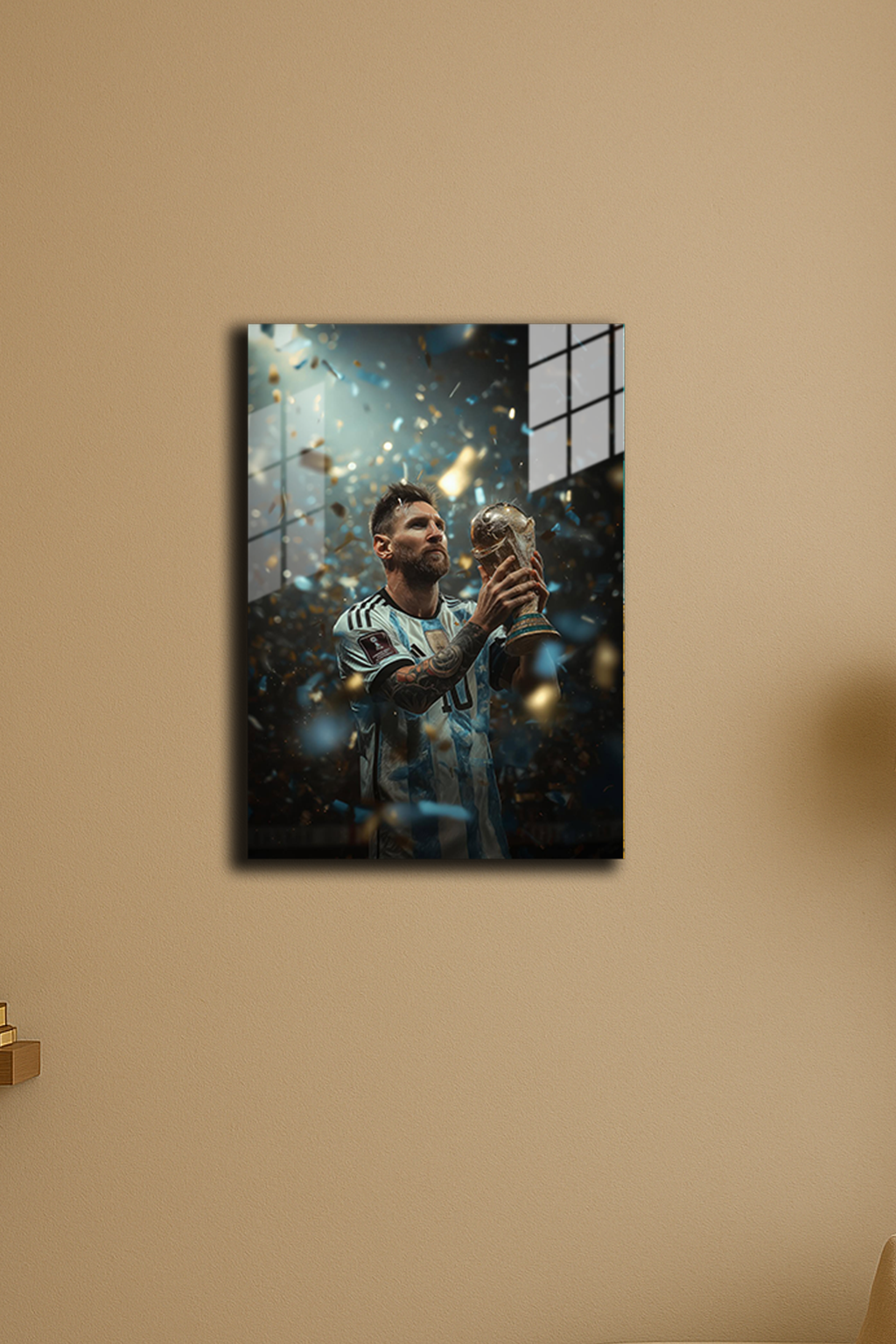 "Lionel Messi Champions" Baskılı Metal Poster  (Premium Kalite)